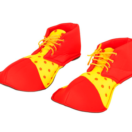 Scarpe da clown rosso giallo 36 cm