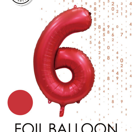 Palloncino numero rosso 6 anni lucido 86 cm