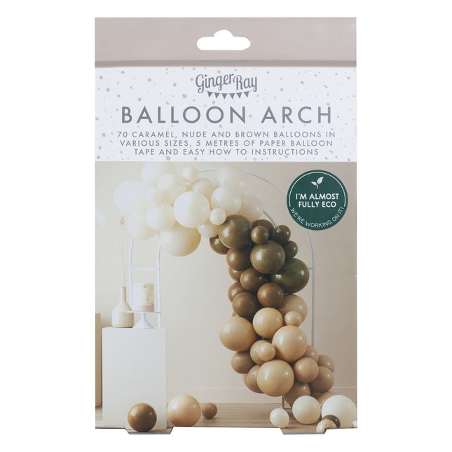 Set di ventagli ad arco fai-da-te con palloncini color marrone pesca