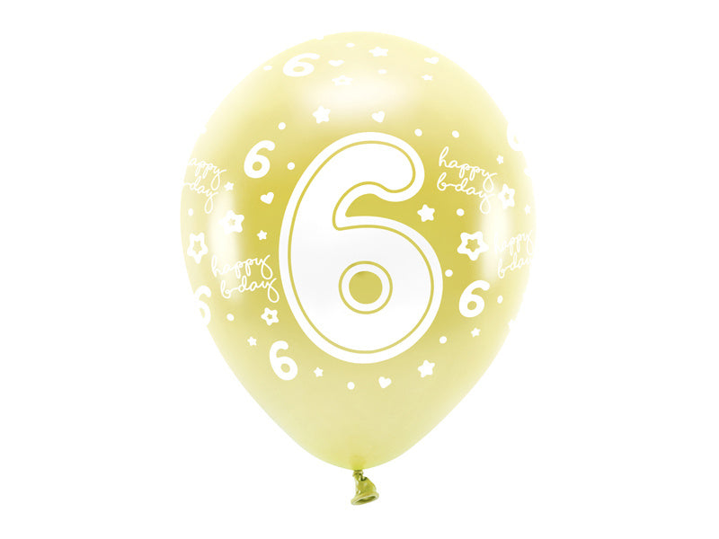 Palloncini 6 anni oro 33cm 6pz