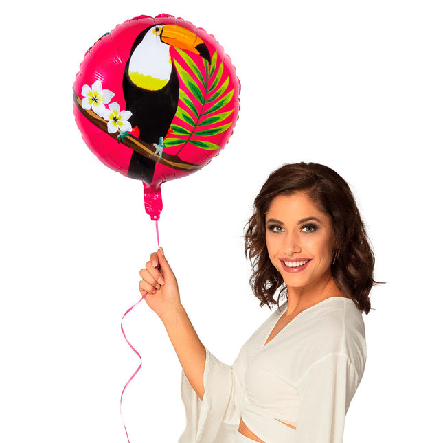 Palloncino ad elio Toucan bifacciale vuoto 45 cm