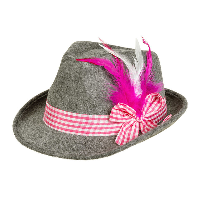 Cappello Oktoberfest Tiroler Grigio Rosa