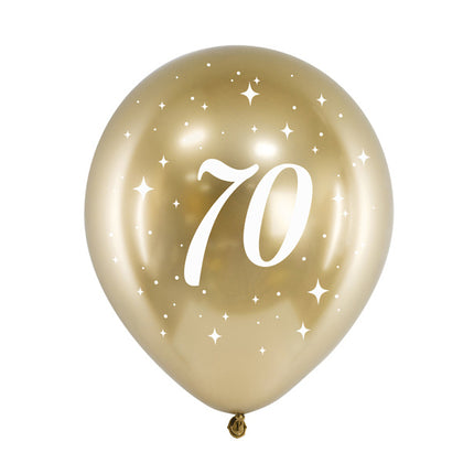 Palloncini 70 anni oro 30cm 6pz