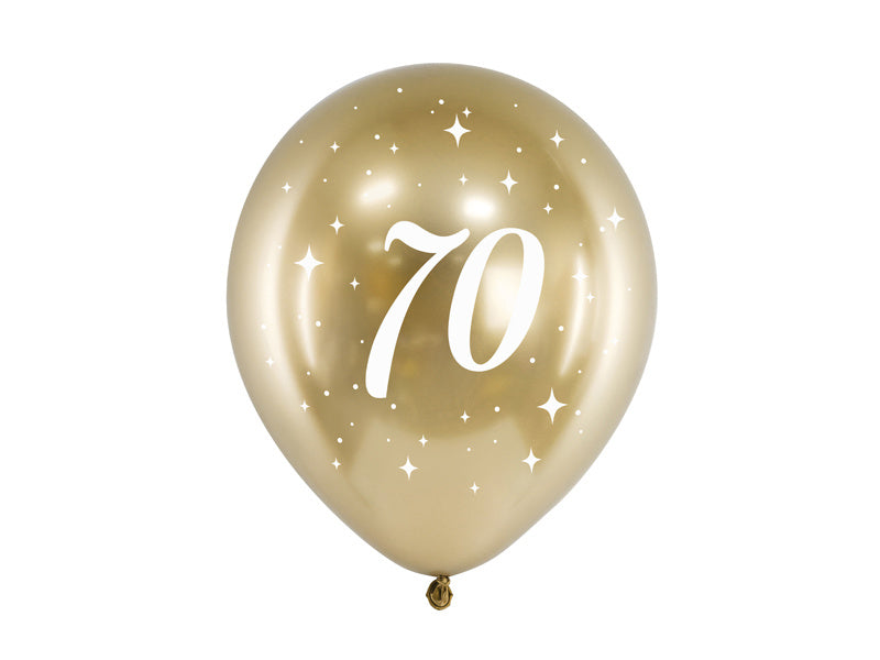 Palloncini 70 anni oro 30cm 6pz