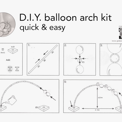 Arco di palloncini fatto in casa Set 3x2,5m