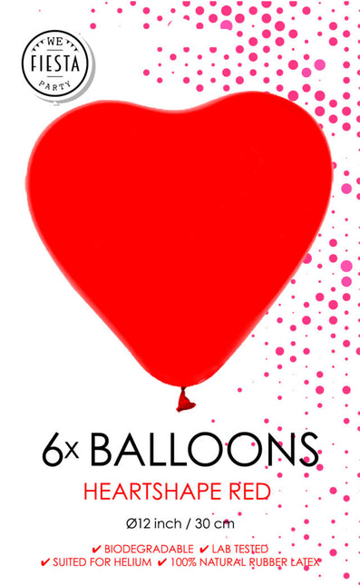 Palloncini Cuore Rosso 30cm 6pz