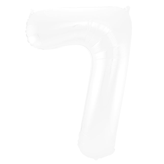 Palloncino Foil Figura 7 Bianco Opaco XL 86cm vuoto