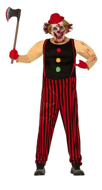 Costume di Halloween da clown assassino da uomo rosso