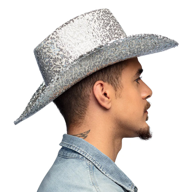 Cappello da cowboy argento