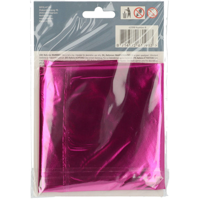 Palloncino Foil Figura 8 Fucsia Metallizzato XL 86cm vuoto