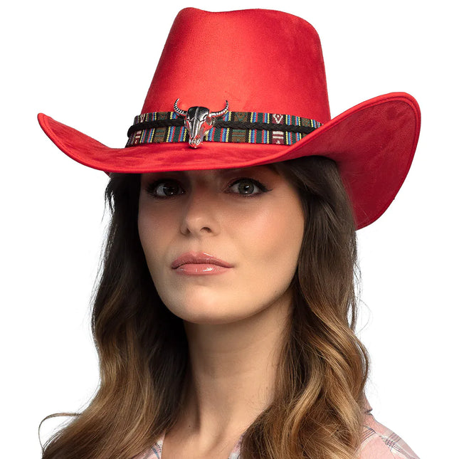 Cappello da cowboy rosso Luxe