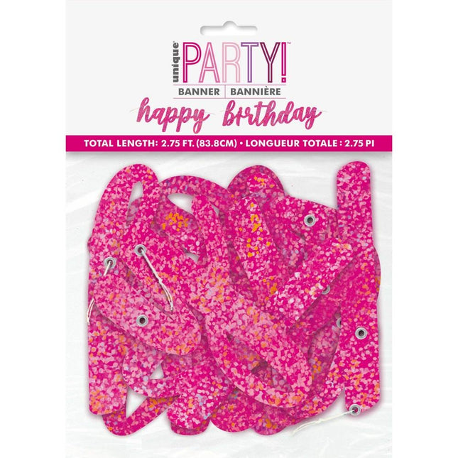Ghirlanda di lettere di compleanno Buon compleanno rosa 83,8 cm