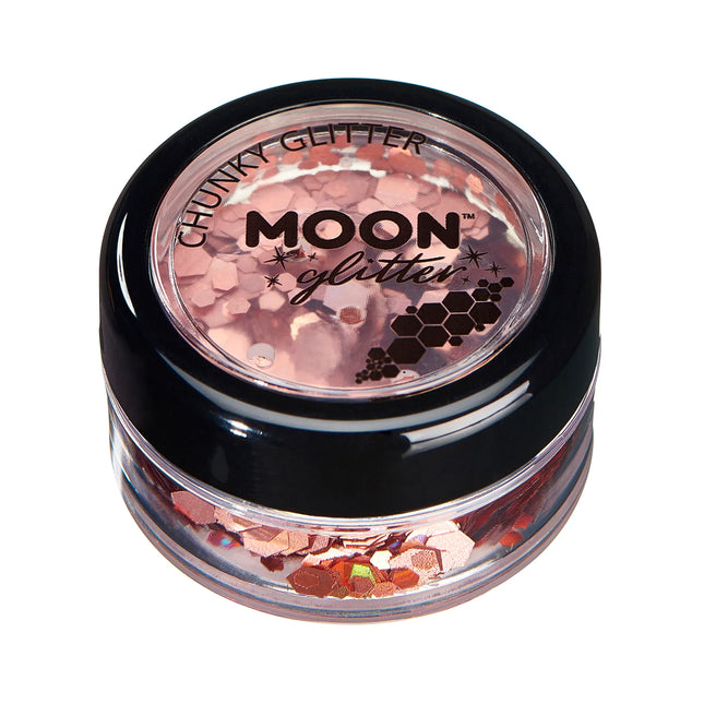 Moon Glitter Holographic Chunky Glitter Rose Gold 3g