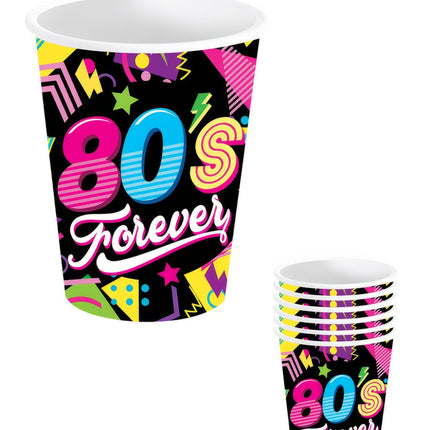 Bicchieri 80S Neon 240ml 6 pezzi