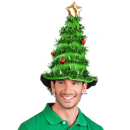 Albero di Natale con cappello di Babbo Natale