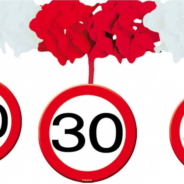 Ghirlanda con ciondolo 30 Years Traffic Sign 4m