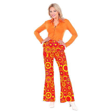 Pantaloni Disco 70S Arancione Donna Bubbles