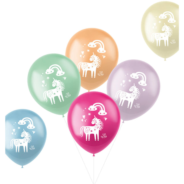 Palloncini Unicorno e Arcobaleno 33cm 6 pezzi