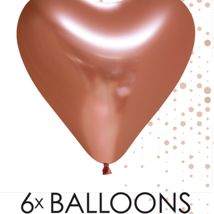 Palloncini a cuore in rame 30cm 6pz