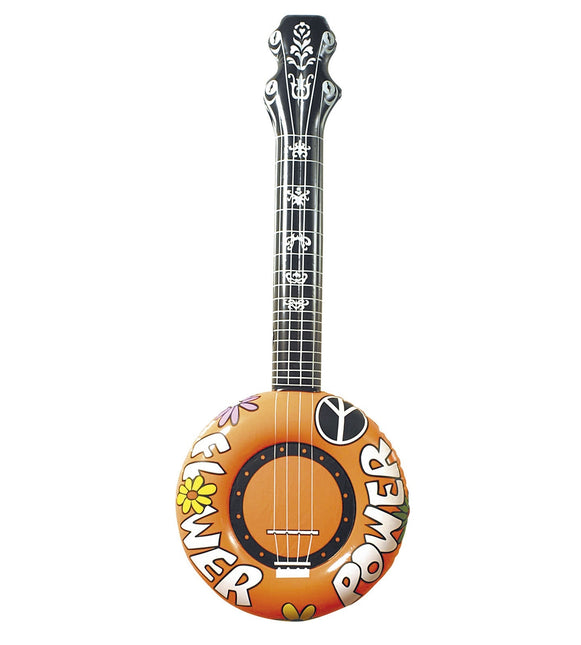 Hippie 60S Finto Banjo Arancione Gonfiabile 1m