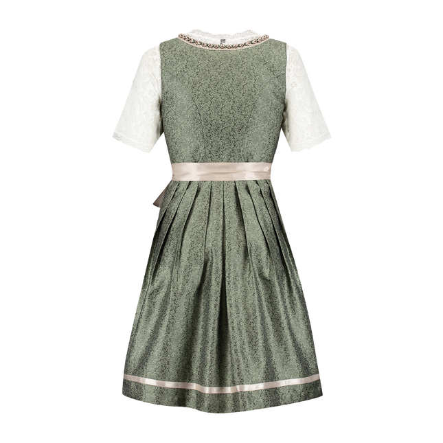 Rosa Bianco Crema Abito Dirndl Oktoberfest Donna Jaquard Grigio