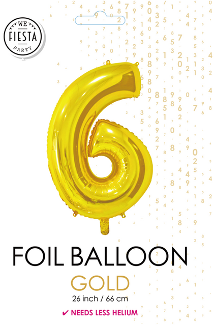 Pallone in foil Figura 6 Oro 66cm