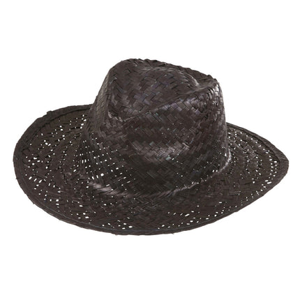 Cappello da cowboy in paglia nera