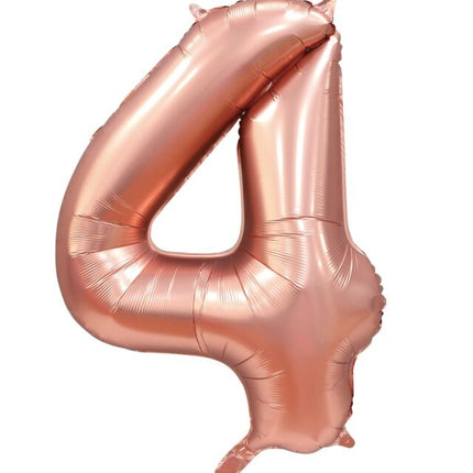 Palloncino con figura in oro rosa 4 anni lucido 86 cm