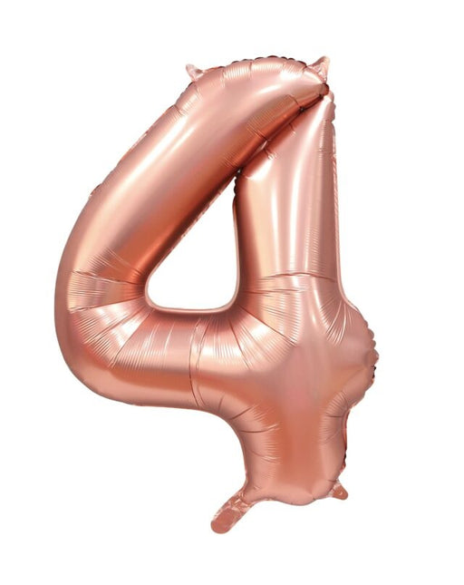 Palloncino con figura in oro rosa 4 anni lucido 86 cm