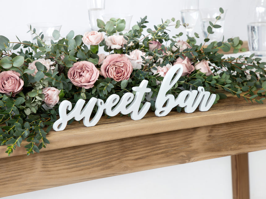 Decorazione da tavolo Sweet Bar Bianco 37cm