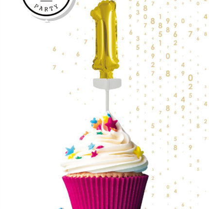 Palloncino in foil 1 anno Gold Cake topper 12,5 cm