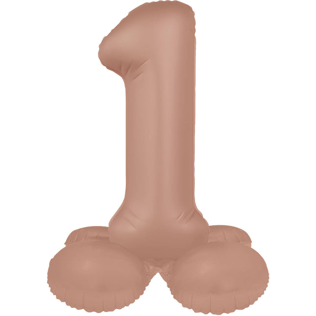 Palloncino 1 Anno Figura Oro Rosa Opaco 41 cm