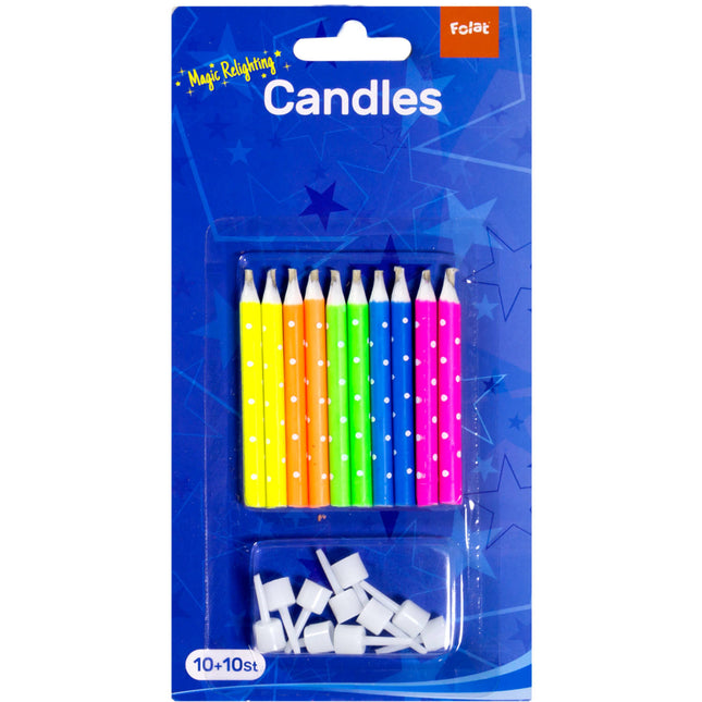 Candele di compleanno non gonfiabili 6cm 10pz