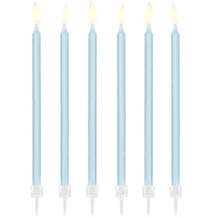 Candele azzurre 14cm 12pz