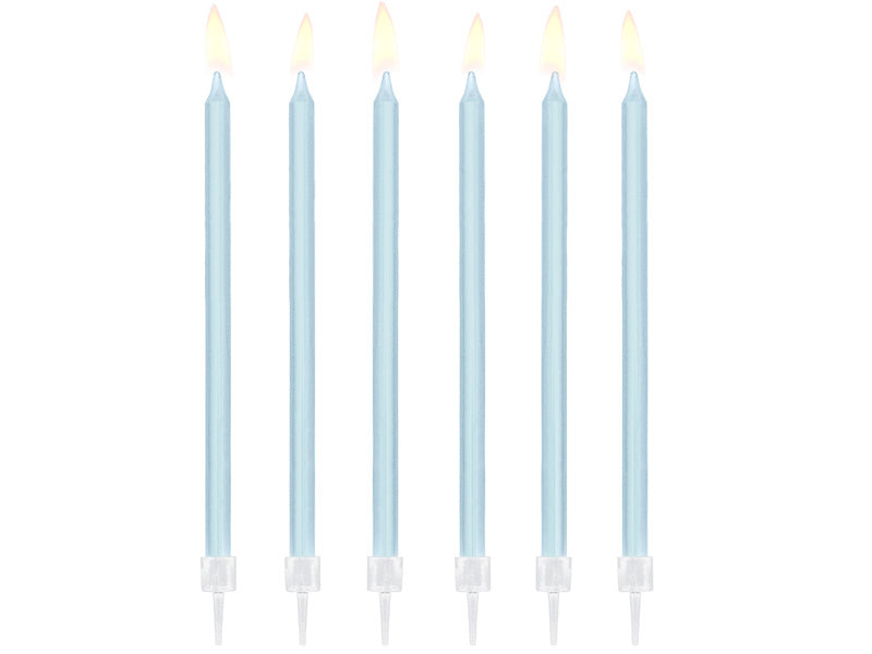 Candele azzurre 14cm 12pz