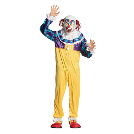 Costume da clown di Halloween giallo M