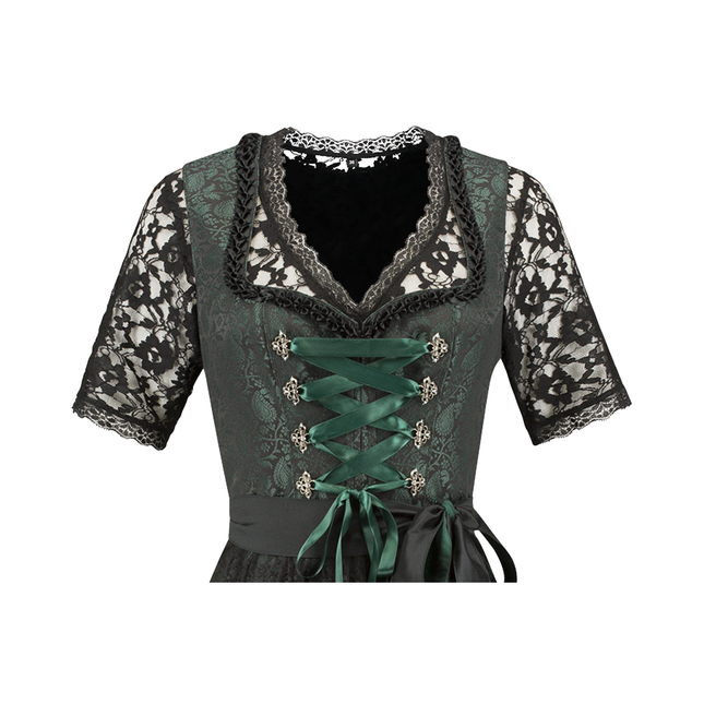 Nero Verde Abito Dirndl Oktoberfest Donna Jaquard