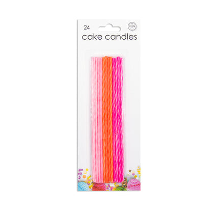 Candele di compleanno rosa 17cm 24pz