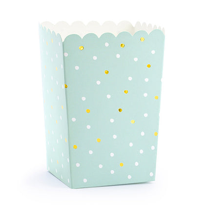 Vassoi per popcorn Verde menta 12,5 cm 6 pezzi