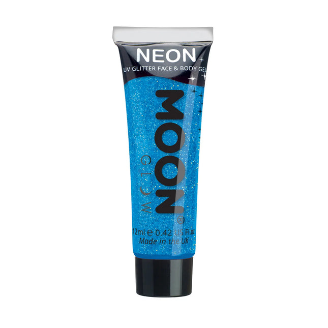 Moon Glow Neon UV Fine Glitter Gel Blu 12ml