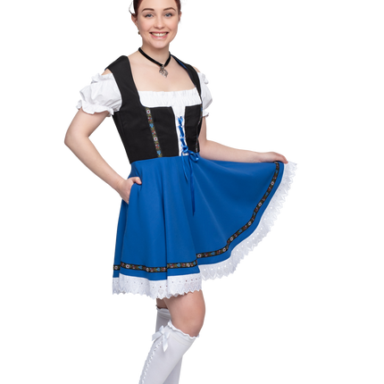 Abito Dirndl Oktoberfest Nero Blu Donna