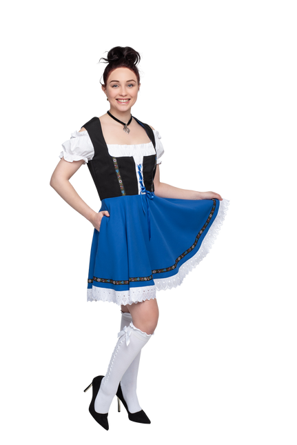 Abito Dirndl Oktoberfest Nero Blu Donna