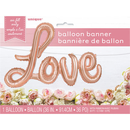 Palloncino in foil Love Rose Gold vuoto 2,74 m