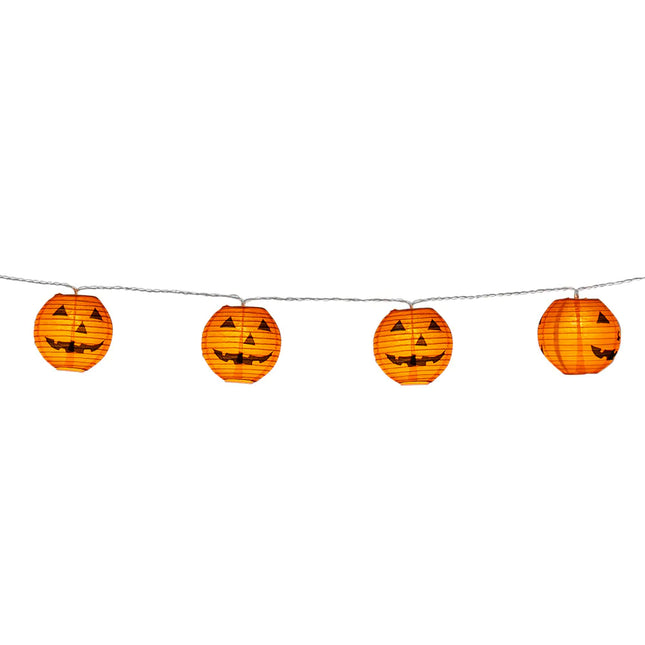 Ghirlanda luminosa LED Zucche di Halloween 1,85m