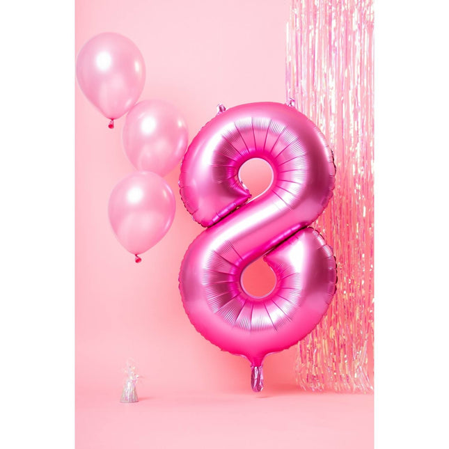 Palloncino Foil Figura 8 Rosa Opaco XL 86cm vuoto