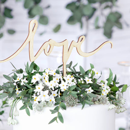 Cake topper Love Wood 16cm