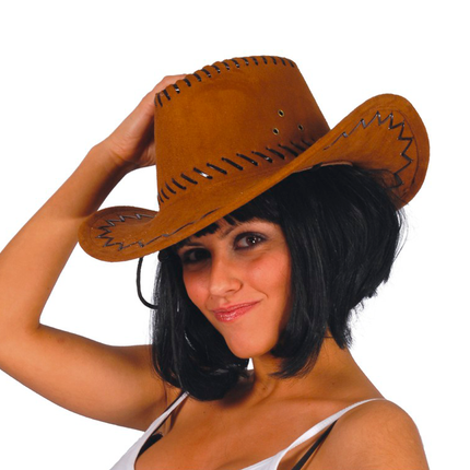 Cappello da cowboy marrone Pelle da donna marrone