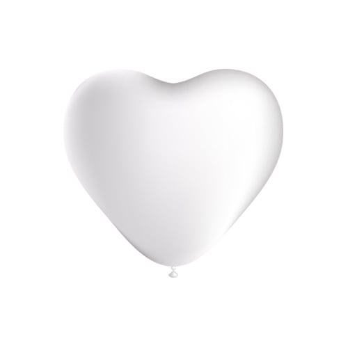 Palloncini a cuore bianchi 25cm 6pz