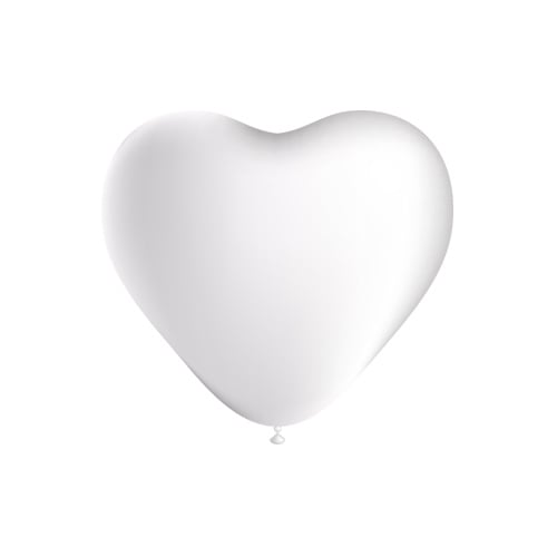 Palloncini a forma di cuore bianchi da 25 cm 6 pezzi