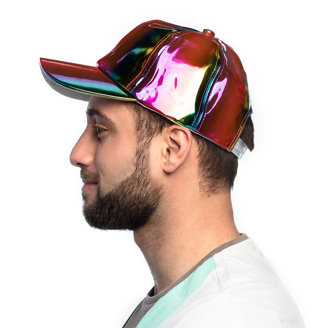 Cappello Olografico Arcobaleno Regolabile 26cm